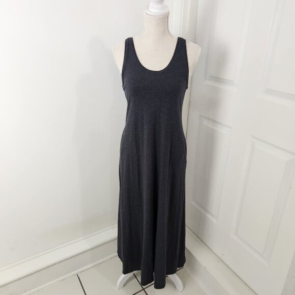 Free Fly Apparel Dresses & Skirts - Free Fly Dress Womens S Gray Maxi Jersey Knit Slit Athleisure Travel Vacation